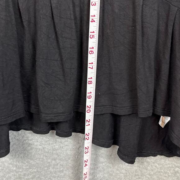 Dolan Anthropologie Womens Peplum Top Black Rayon Baby Doll Size S Boho Coastal - Picture 4 of 8